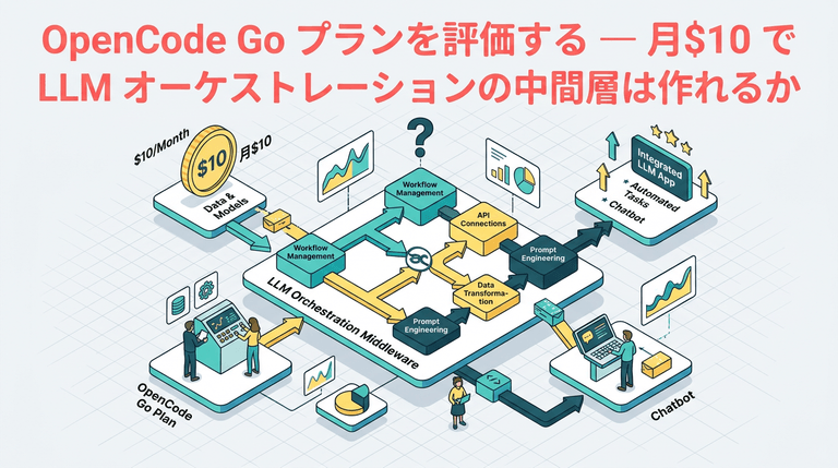OpenCode Go プランを評価する — 月$10 で LLM オーケストレーションの中間層は作れるか